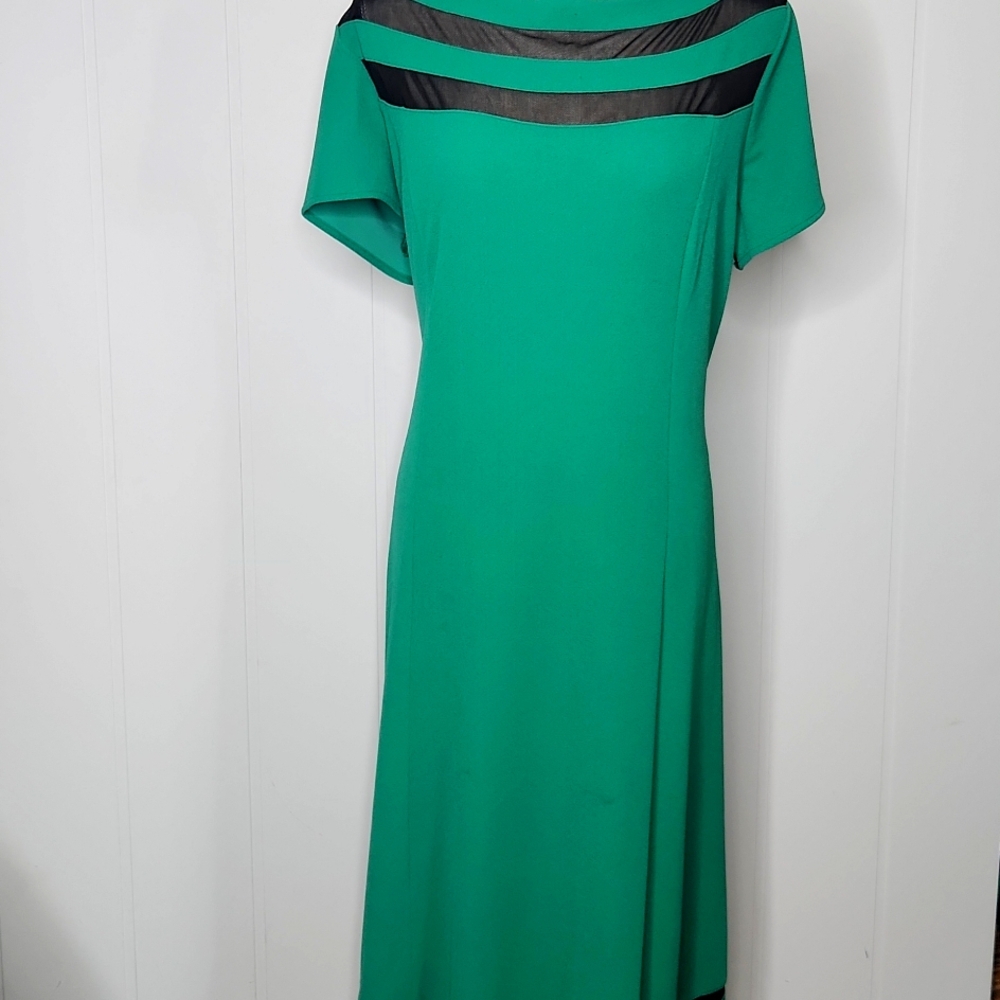 Joanna Hope emerald green short sleeve midi length dress size 16